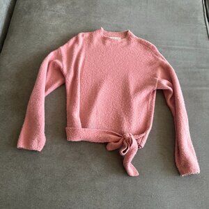 WAYF Blush Pink Tie-Waist Sweater (M)